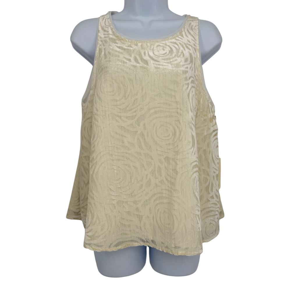 A New Day Women’s Velvet Floral Sleeveless Blouse, M, NWT